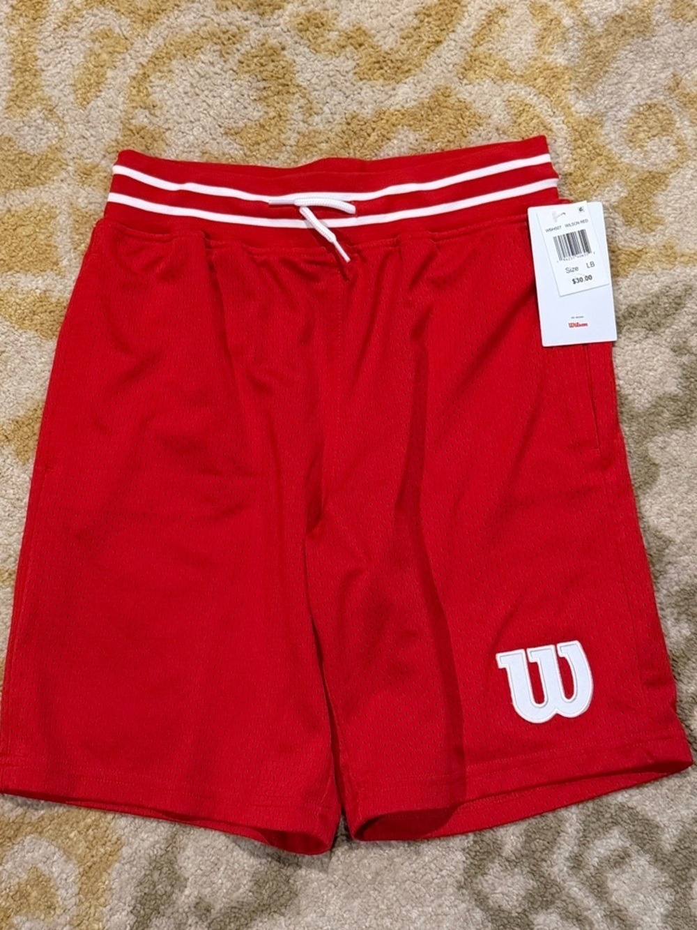 Wilson Red Sports Shorts White Accents NWT